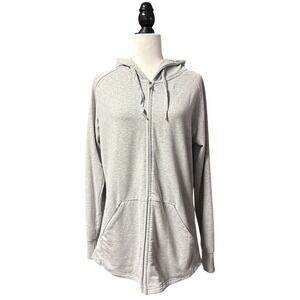 Gymshark Womens Gray Full Zip Hoodie Sweatshirt Size M Heathered Gray Activewear